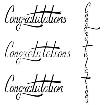 Hand drawn congratulations lettering. Stock Illustration