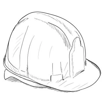 Hand-drawn constructions helmet icon. Vector EPS8 Stock Illustration