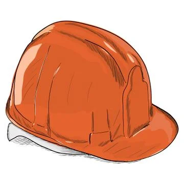 Hand-drawn constructions helmet icon. Vector EPS8 Stock Illustration