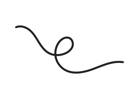 Hand drawn continuous black squiggle line. Artistic decorative curly divide.. Stock-Illustration