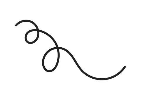 Hand drawn continuous black squiggle line. Artistic decorative curly divider  Stock Illustration