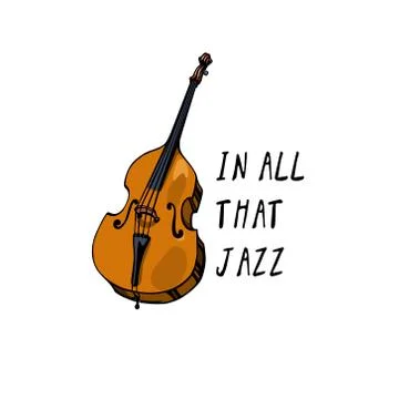 Hand drawn contrabass Stock Illustration