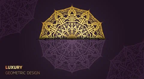 Hand drawn cool gradient luxury color mandala art background template Stock Illustration