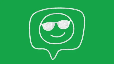 Hand Drawn Cool Sunglasses Animation Green Screen White Doodle Face Motion Stockbeeldmateriaal 334579364