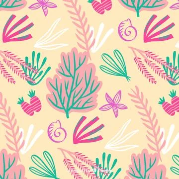 Hand drawn coral pattern Illustrazione stock