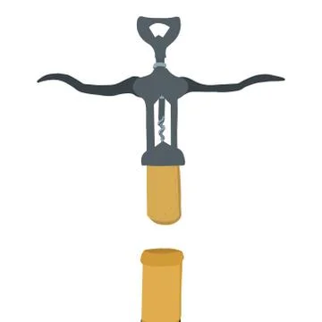 Hand drawn corkscrew illustration Stock Illustration