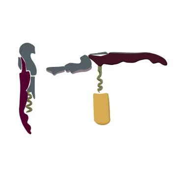 Hand drawn corkscrew illustration Stock Illustration