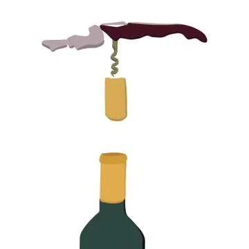 Hand drawn corkscrew illustration Stock Illustration