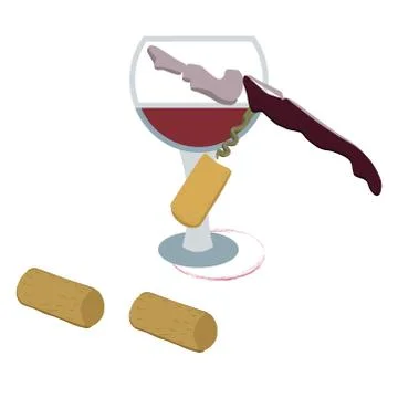 Hand drawn corkscrew illustration Illustrazione stock