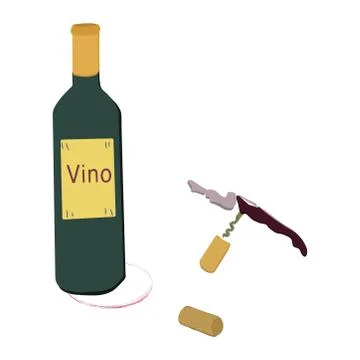 Hand drawn corkscrew illustration Stock Illustration