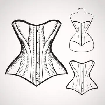 Hand drawn corset Stock Illustration