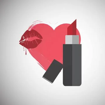 Hand drawn cosmetics set. Nail polish, mascara, lipstick, eye shadows, brus.. Stock Illustration