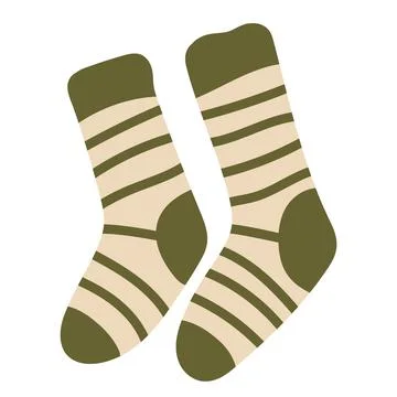 Hand Drawn Cozy Striped Socks Stock Illustration