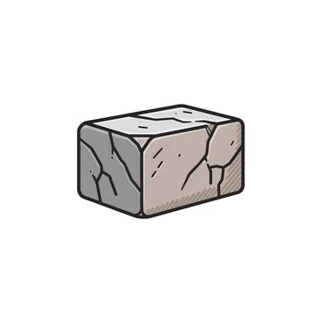 Hand drawn cracked stone block texture masonry building material illustration Stock-Illustration