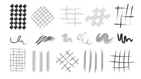 Hand drawn crayon grid patterns 스톡 일러스트