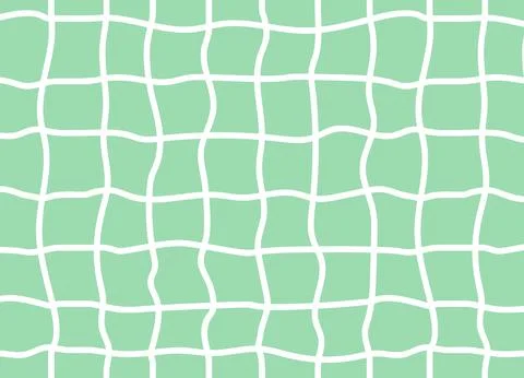 Hand-drawn crayon grid seamless pattern with green checkered mosaic tiles. .. Illustrazione stock