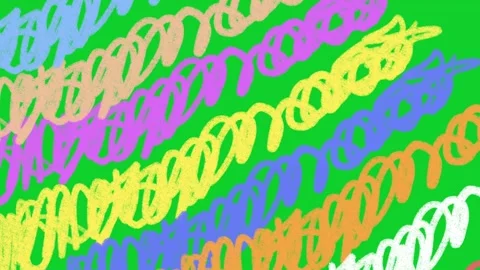 Hand Drawn Crayon Scribble Transition. Abstract Crayon Brush Animated Overlay Stock Footage 343393852
