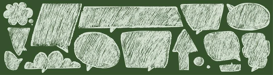 Hand drawn crayon speech bubbles Stock-Illustration