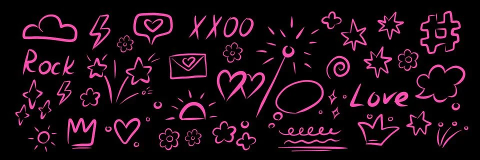 Hand drawn crayon texture design elements. イラスト素材