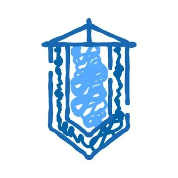 Hand drawn creative blue wind chime icon Stock Illustration