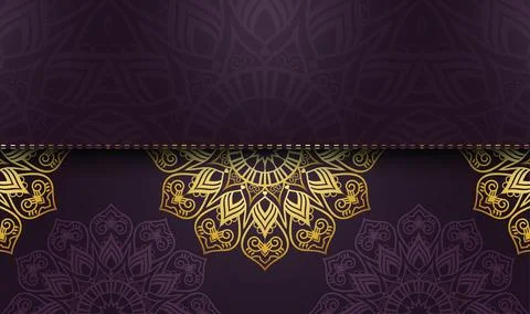 Hand drawn creative gradient luxury color golden color mandala background Stock Illustration