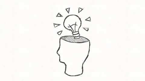 Hand Drawn Creative Idea Light Bulb Animation Stock Footage 341766285
