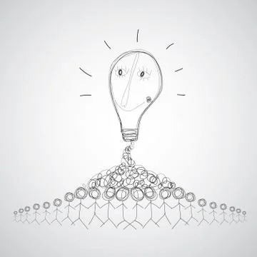 Hand drawn creative teamwork Stock Illustration