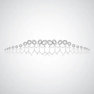 Hand drawn creative teamwork Stock Illustration