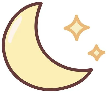 Hand Drawn Crescent Moon Doodle Icon Ilustração Stock