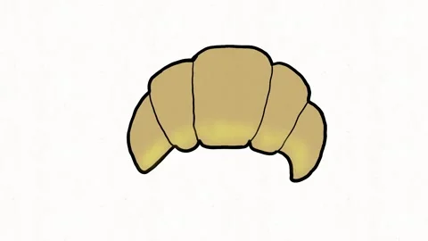 Hand Drawn Croissant Animation Stock Footage 338000151
