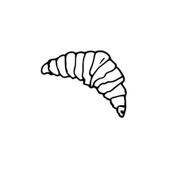 Hand drawn croissant. Doodle vector illustration. Stockillustratie
