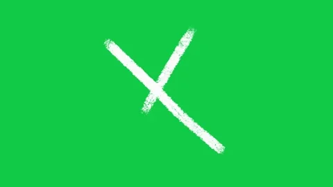 Hand Drawn Cross Mark X Shape 2D Animation on Green Screen Stock Footage 336578888