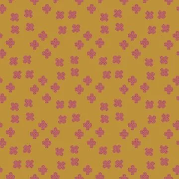 Hand drawn cross seamless pattern on yellow background. Doodle plus sign wall Illustrazione stock