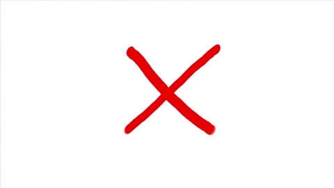 Hand Drawn Cross X Mark Rejection Animated Symbol Stock Footage 330582854