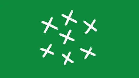Hand Drawn Crosses Animated Effect on Green Screen White Doodle X Marks Motion Stock Footage 334608528