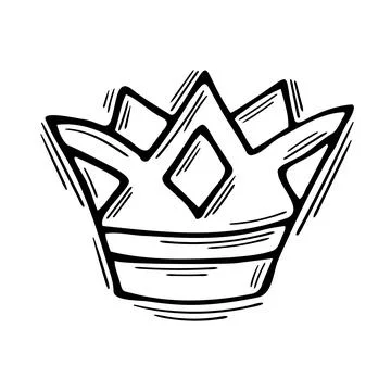 Hand drawn crown. Doodle icon. Royal tiara. Sketch style Stock Illustration