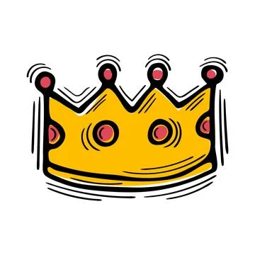 Hand drawn crown. Doodle icon. Sketch style. Royal tiara Stock Illustration