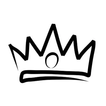 Hand drawn crown logo and icon on white, stock vector illustration Stock-Illustration