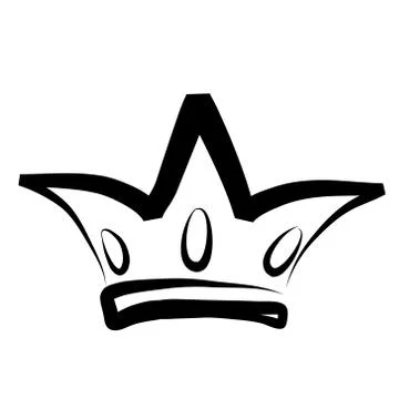Hand drawn crown logo and icon on white, stock vector illustration Stock Illustration