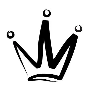 Hand drawn crown logo and icon on white, stock vector illustration Stock-Illustration