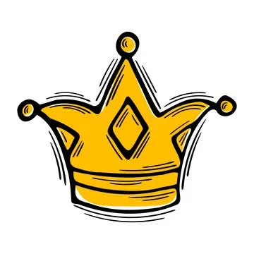 Hand drawn crown. Royal tiara. Doodle icon. Sketch style Stock Illustration