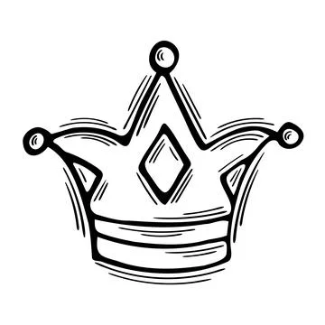 Hand drawn crown. Sketch style. Doodle icon. Royal tiara Stock Illustration
