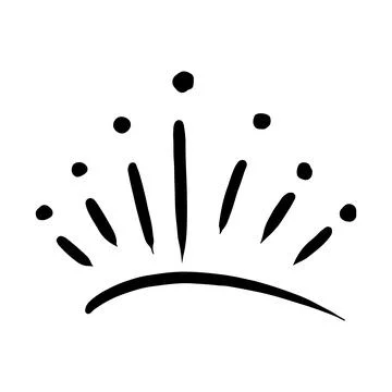 Hand drawn crown vector doodle symbol queen. Luxury sketch art royal icon kin Illustration