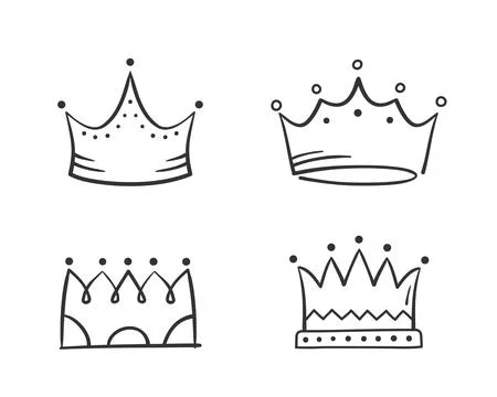 Hand Drawn Crowns Stock Illustration