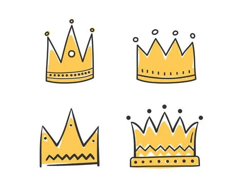 Hand Drawn Crowns Stock Illustration