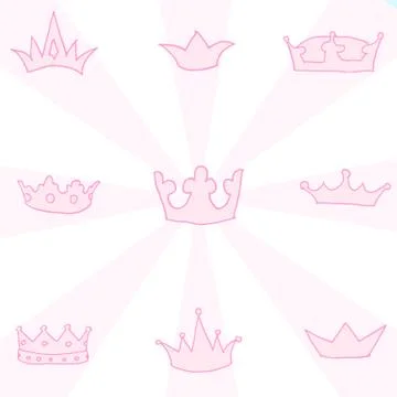 Hand drawn crowns set Illustrazione stock
