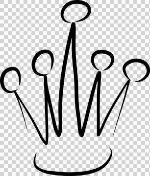 Hand drawn crowns set Stock Illustration