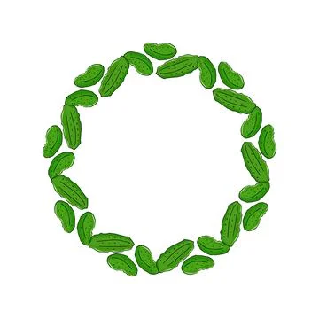 Hand drawn cucumber frame Stock Illustration