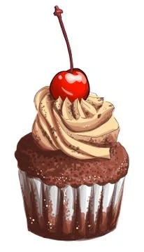 Hand drawn cup cake Illustrazione stock