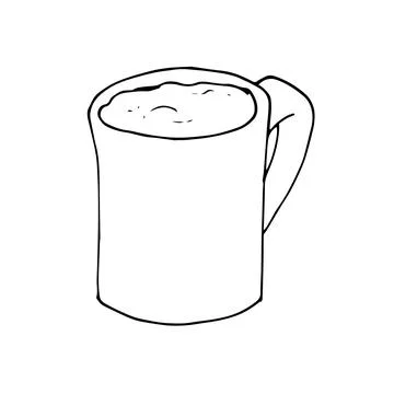 Hand drawn cup of coffee Stock Illustration